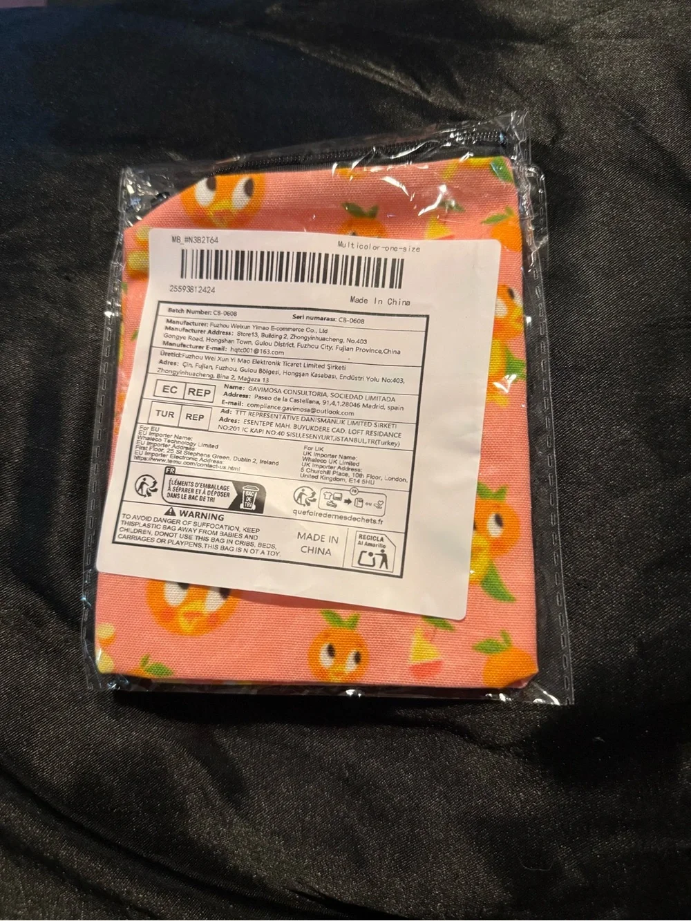 Orange Bird Makeup Bag